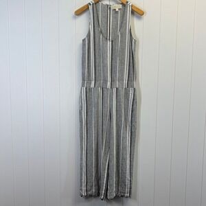 Cloth & Stone Womens Boho Beach Linen Blend Jumpsuit Size S Raw Hem Minimalist